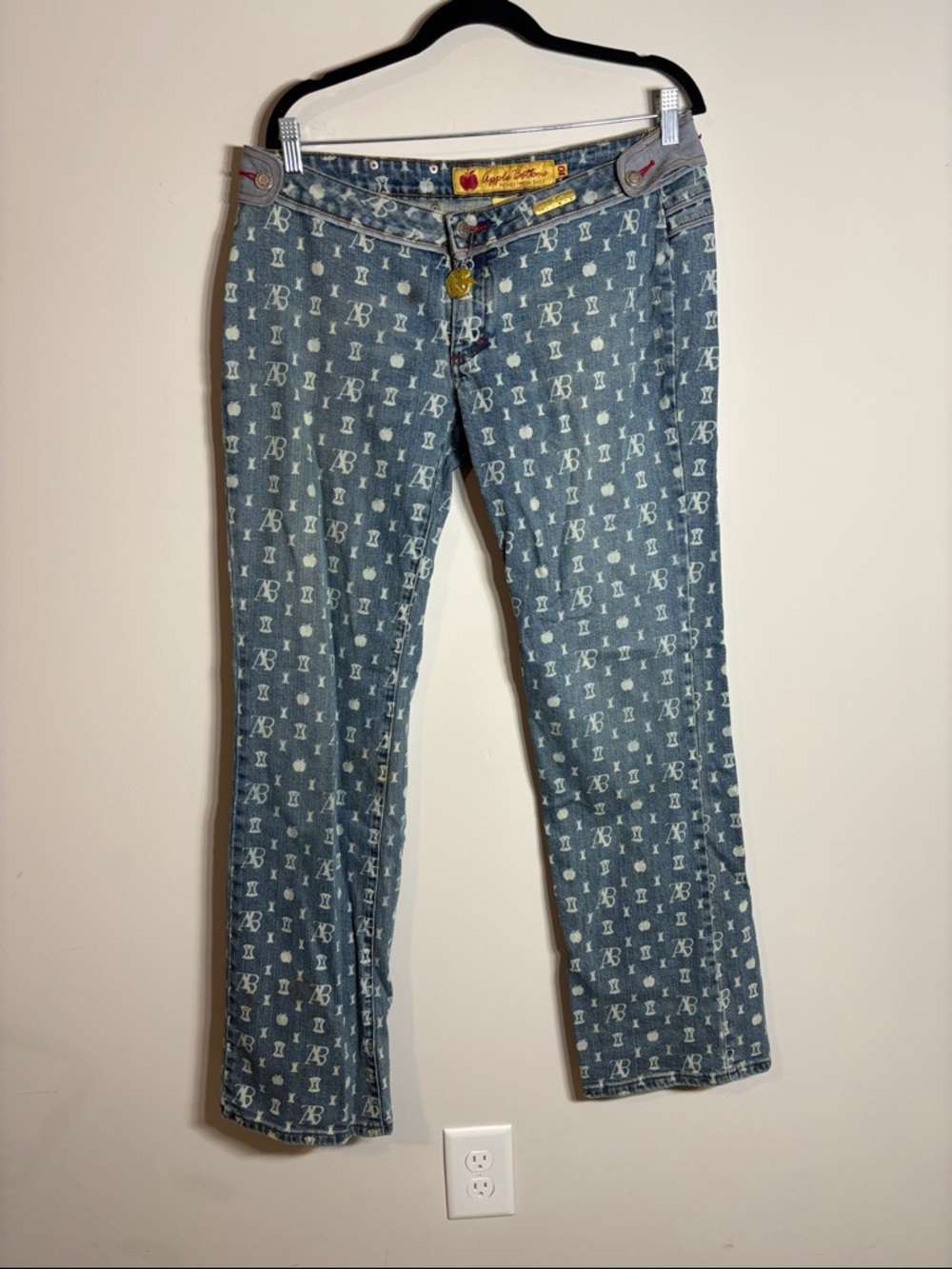 Vintage Apple Bottoms All Over Print AOP Jeans Y2K 10